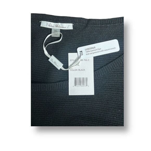 NWT Vila Milano XL Black Ribbed Knit Top Relaxed Minimalist Neutral Office Comfy - Picture 6 of 7